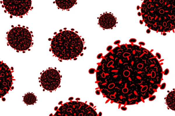 2019-nCoV bacterias negras aisladas en blanco. Fondo del vector negro Coronavirus. COVID-19 Signo de enfermedad del virus de la corona de Wuhan. SARS símbolo concepto pandémico. De China. Salud humana médica . — Vector de stock