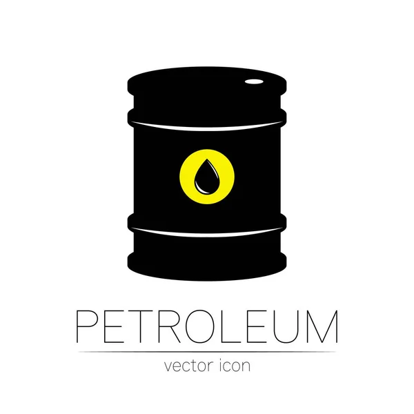 Signo vectorial de aceite. Símbolo negro de petróleo aislado sobre fondo blanco. Silueta de barril y líquido de mancha. Industria de exploración, ilustración. Petroquímica y mercado . — Archivo Imágenes Vectoriales