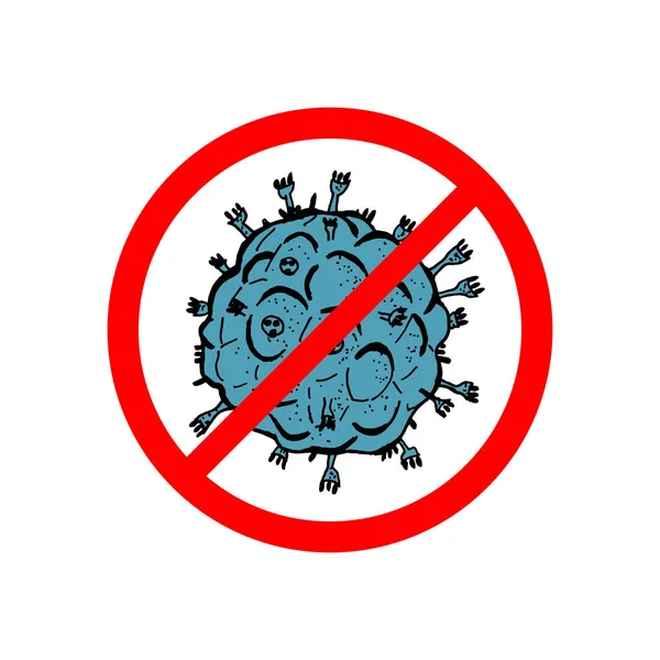 2019-nCoV bacteria isolated on white background. Coronavirus in red circle vector Icon. COVID-19 bacteria corona virus disease sign. SARS pandemic concept symbol. Pandemic. Human health and medical. — Stock Vector