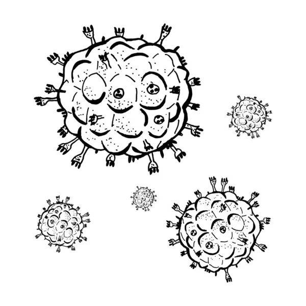 Beyaz arka planda 2019 ncov bakteri seti. Coronavirus vektör simgesi. Covid-19 bakteri korona virüsü hastalığı işareti. Sars pandemik konsept sembolü. Salgın. İnsan sağlığı ve sağlık. — Stok Vektör