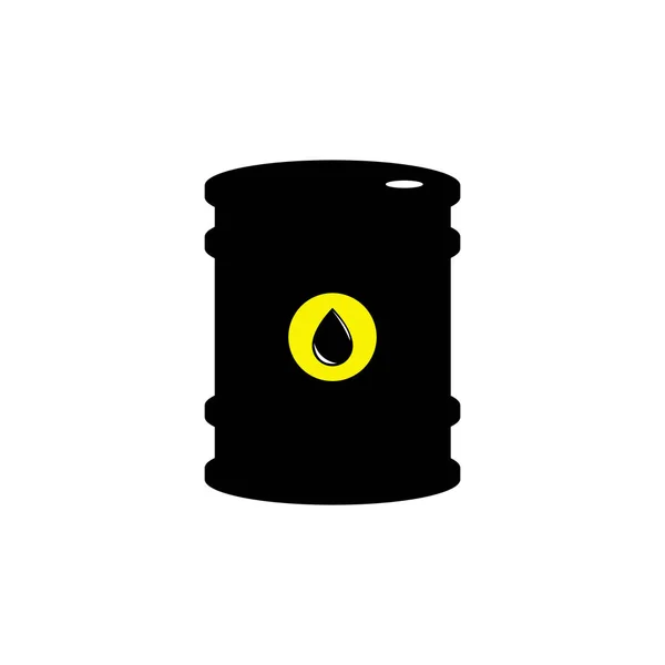 Signo vectorial de aceite. Símbolo negro de petróleo aislado sobre fondo blanco. Silueta de barril y líquido de mancha. Industria de exploración, ilustración. Petroquímica y mercado . — Vector de stock