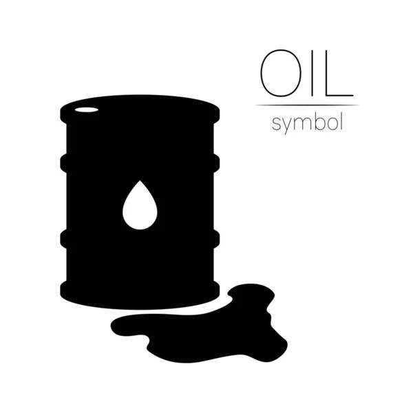 Signo vectorial de aceite. Símbolo negro de petróleo aislado sobre fondo blanco. Silueta de barril y líquido de mancha. Industria de exploración, ilustración. Petroquímica y mercado . — Vector de stock