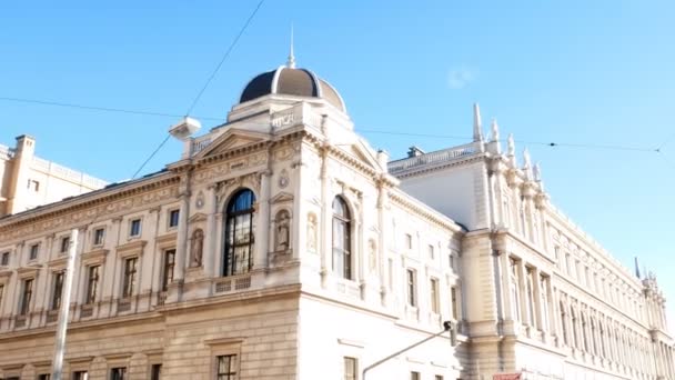 Tracking shot op het stadhuis, Vienna — Stockvideo