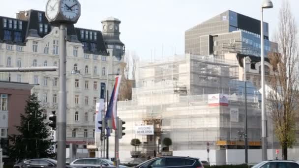 Palacio de la Secesión en proceso de restauración, Viena Austria — Vídeos de Stock