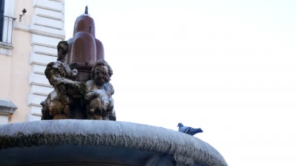 Fuente cerca de Piazza Venezia detrás del monumento de Vittoriano, Roma — Vídeo de stock