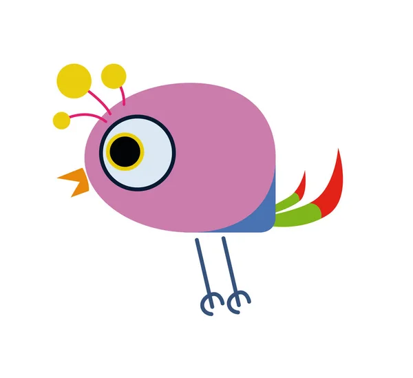Pequeño pájaro de dibujos animados colorido y alegre — Foto de Stock