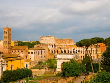 Palatine Tepesi, Antik Roma İtalya dan Colosseum görüntüleyin