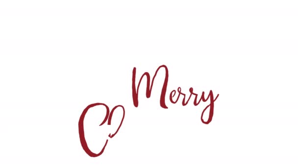 Feliz logotipo de Navidad, diseñado en estilo de dibujo de pizarra, imágenes animadas ideales para el período de Navidad — Vídeos de Stock