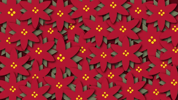Κινούμενα σχέδια λουλούδια χριστουγεννιάτικο αστέρι, ιδανικό υλικό για την περίοδο των Χριστουγέννων Εικόνα Αρχείου