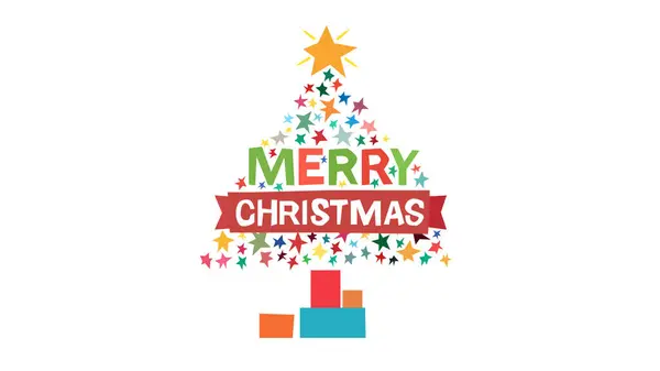 Mutlu noel logosu, karatahta çizim tarzında dizayn edilmiş, Noel dönemi için ideal animasyon görüntüsü, 4K