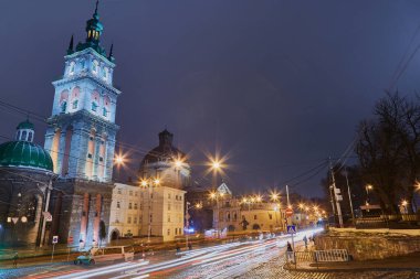 Ortaçağ katedrali, eski Lviv Ukrayna 'nın Rönesans mimarisi.