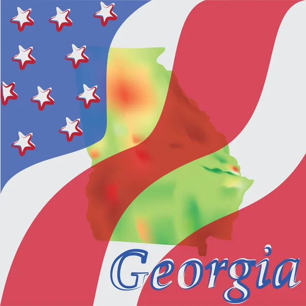 Georgia. Estado de los Estados Unidos. Imagen vectorial . — Vector de stock