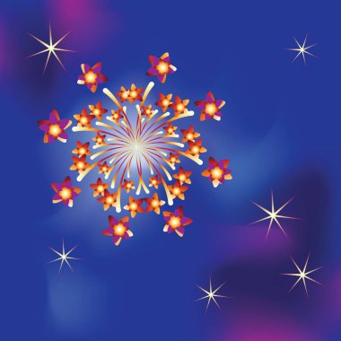 Yıldız ile havai fişek. Vektör görüntü. 