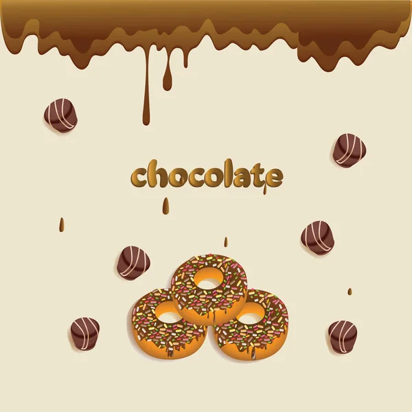 Schokolade, Bonbons und Donuts. — Stockvektor