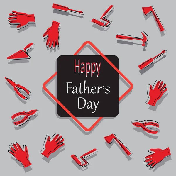 Herramientas de mano y las palabras Feliz día del padre . — Vector de stock