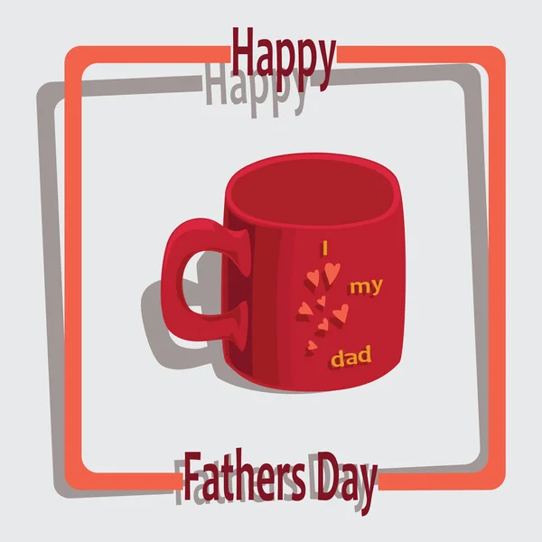 Coupe rouge avec des cœurs et une inscription J'aime mon père . — Image vectorielle