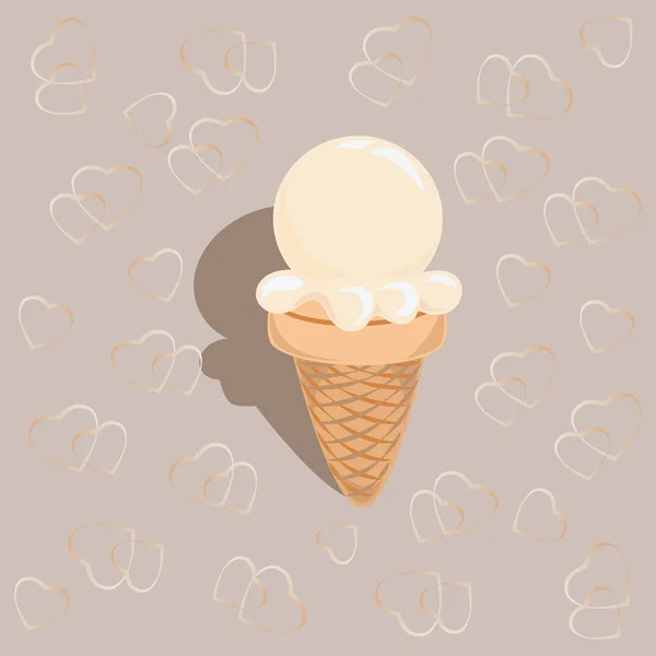 크림 아이스크림입니다. 아이콘. — 스톡 벡터