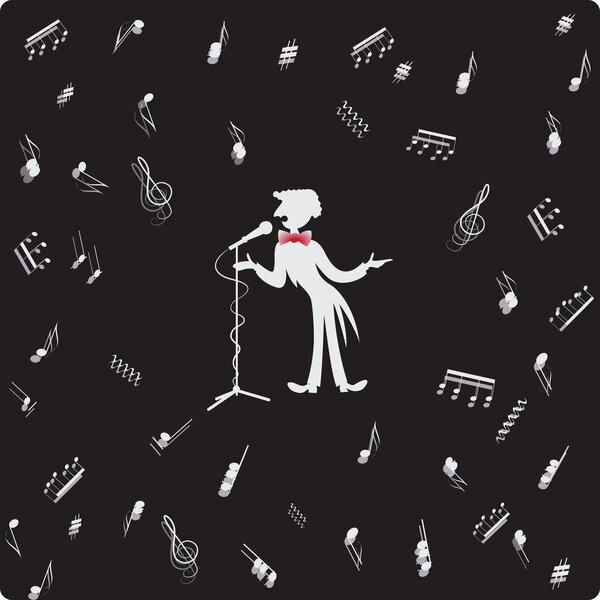 Солист оперы возле микрофона
. 