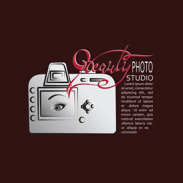 Camera and the inscription the BEAUTY. — Stock Vector