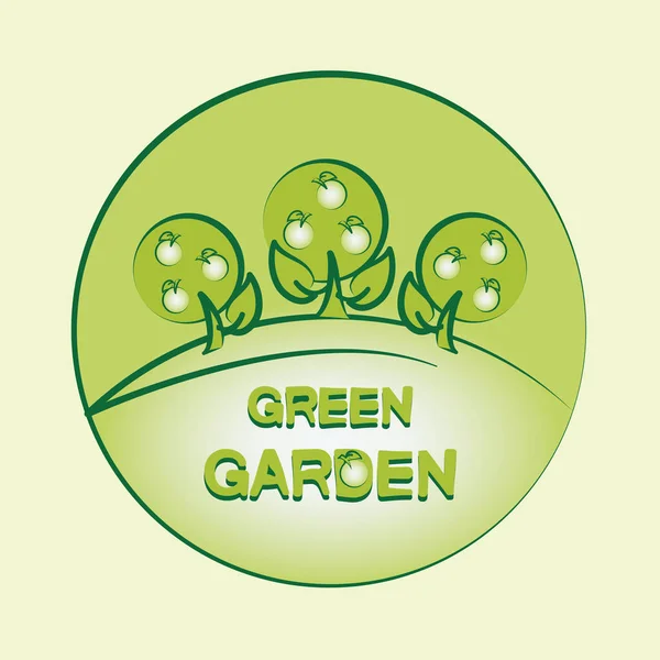 Green Garden. Logo. Emblème. Étiquette . — Image vectorielle