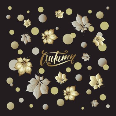 Sonbahar siyah bir zemin üzerine altın.