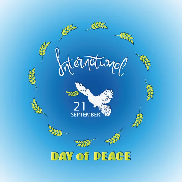 Colombe de la paix. Journée internationale de la paix . — Image vectorielle