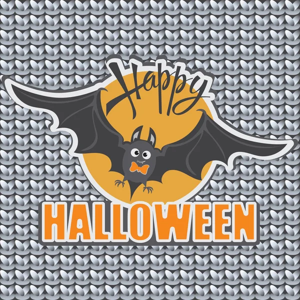 Bat. Pomarańczowy słońce. Wesołego halloween. — Wektor stockowy