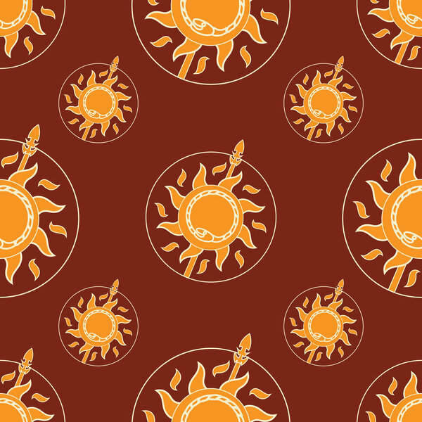 Sun, serpent and spear in the circle. 