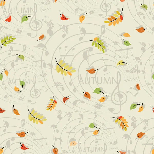 Chute des feuilles. Musique d'automne . — Image vectorielle