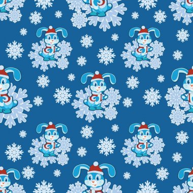 Komik Tavşan kar taneleri. 