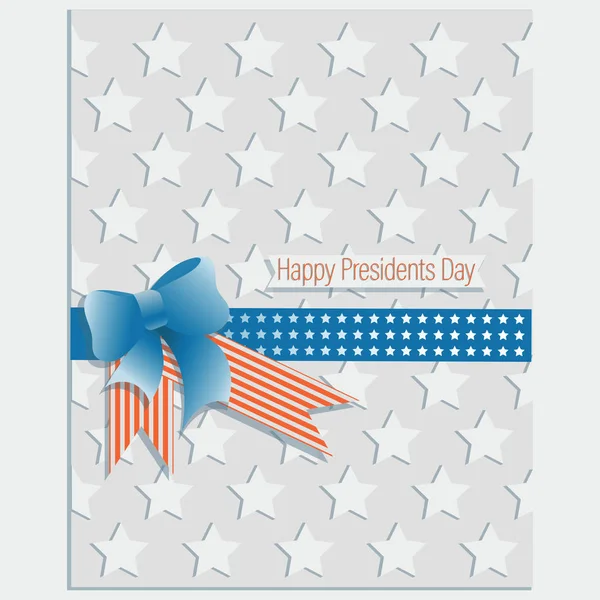 Joyeuse journée présidentielle. Carte postale avec un arc et des rubans . — Image vectorielle