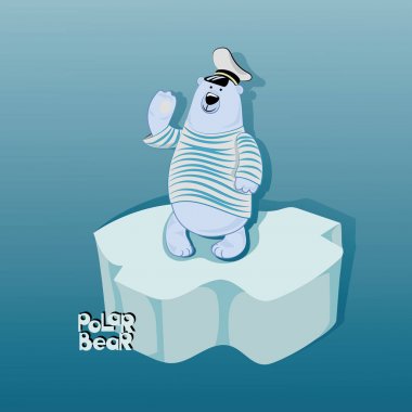 Buz üstünde kutup ayısı. 