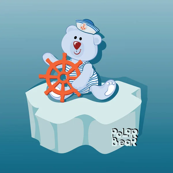 Kleiner Seebär auf einer Eisscholle. — Stockvektor