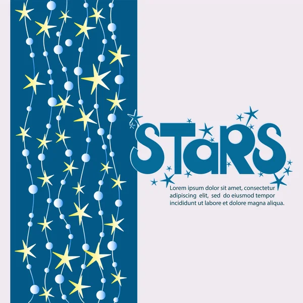 Cartel de la estrella y la inscripción STARS . — Vector de stock