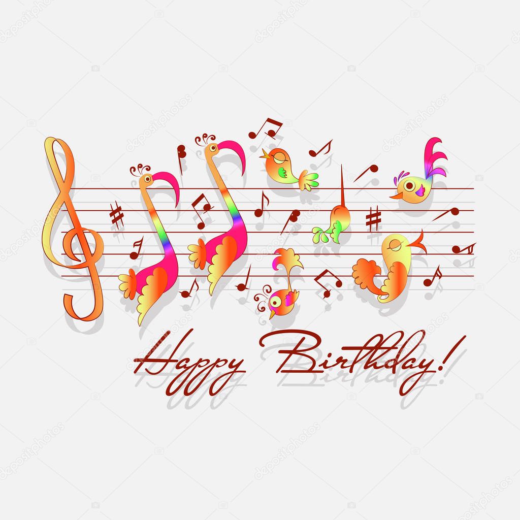 Happy Birthday Music Notes