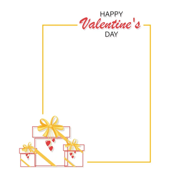 Cadre festif, cadeaux pour la Saint Valentin. Joyeuse Saint Valentin . — Image vectorielle