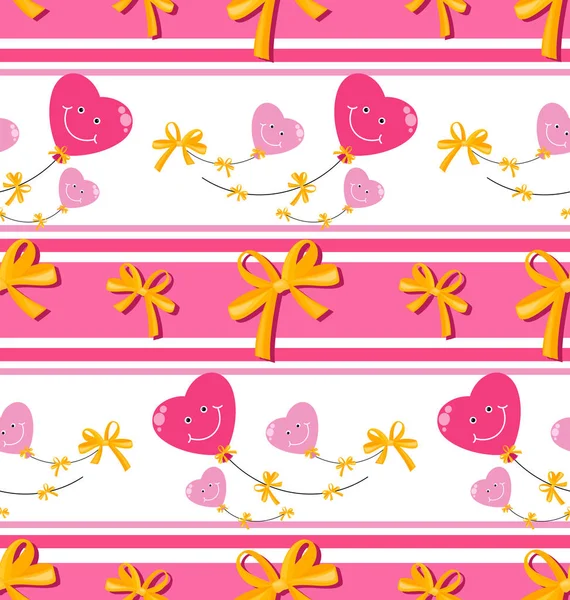 Valentine's day, birthday background. Cute hearts seamless pattern. — Stock Vector