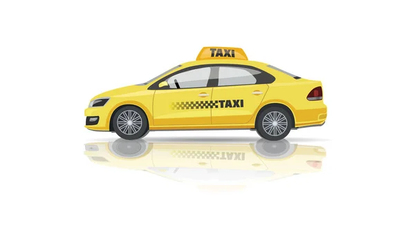 Taxi. Mașină galbenă . — Vector de stoc