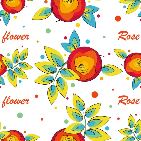 Rosas fondo floral. Ilustración vectorial sobre fondo blanco — Vector de stock