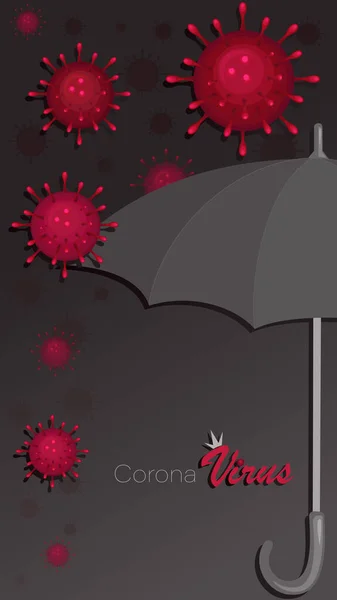 Parapluie Protection Virale Covid Contexte Coronavirus Protection Contre Les Maladies — Image vectorielle