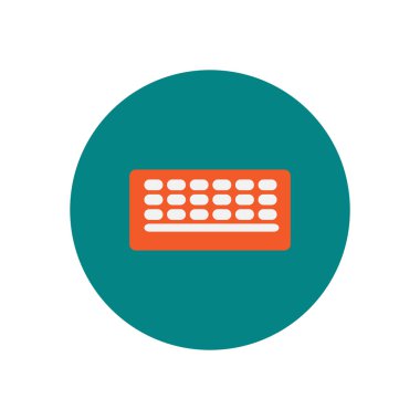 Beyaz arka plan içinde daireler retro klavye simgesine vektör