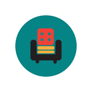 Beyaz arka plan daire koltuk içinde vektör simgesine