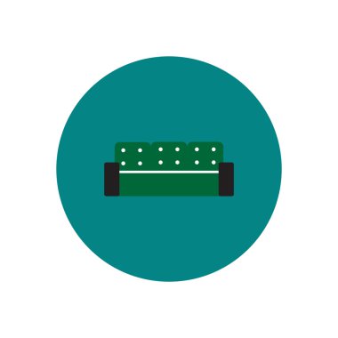 Daireler kanepe beyaz arka vektör simgesine