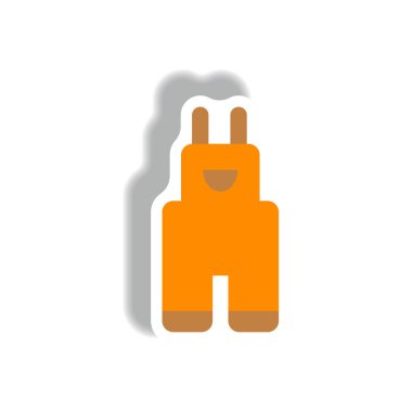 Çocuk pantolon kağıt etiket tarzı şık simgesinde 