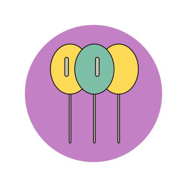 Vektör çizim düz tasarım Ukrayna Ulusal renkleri balon üzerinde