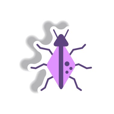 böceği ile kağıt etiket tarzda şık simge