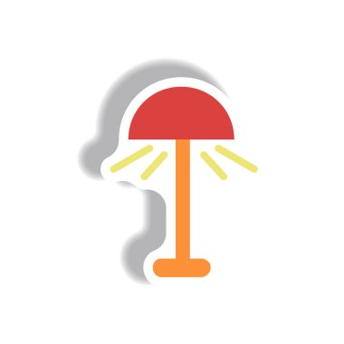 Vektör çizim kağıt etiket stili zemin lambası