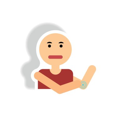 adam eklem ağrısı kağıt etiket tarzı şık simgesinde 