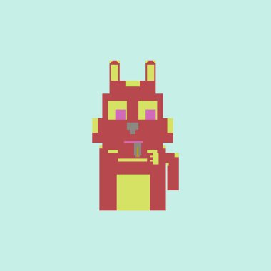 Basit piksel sanat tarzı de sevimli iç kedi