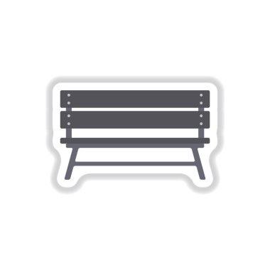 Kağıt etiket tarzı simgesinde tezgah 